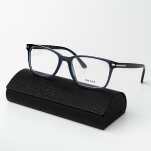 Prada Men Eyeglasses Blue Crystal Square Unisex PR14WV 08Q1O1 BRAND NEW